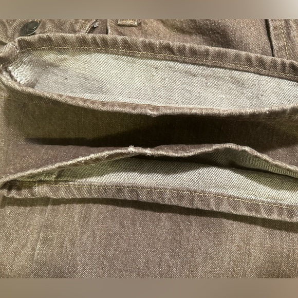 Basic Code Flap Pocket Wide Leg Brown Jeans Size 48 - Picture 4 of 9